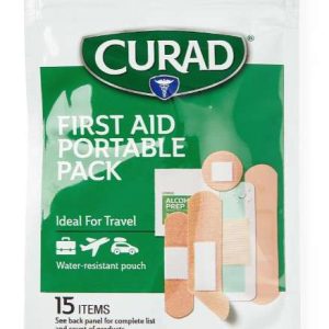 CURAD First Aid Portable Pack Kits, 15 Piece