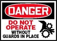 Accuform LEQM132VSP 3.5" x 5" Danger Safety Label: Do Not Use Compressed Air, 5/PK