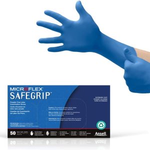 Ansell Thermaprene 18" Black Rough Finish Neoprene Gloves - Cut Level 2