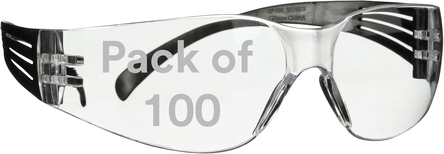 3M SecureFit SF3706AS-GRY Gray Temples Orange OTG Anti-Scratch Safety Glasses