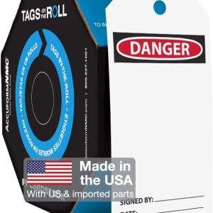 Accuform® Tags By-The-Roll™ TAR418 Danger Locked Out Do Not Remove Safety Tags - OSHA Compliant