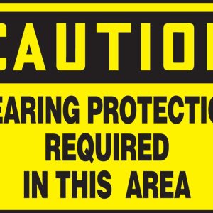 Accuform MPPA302VA 10" x 14" Aluminum OSHA Warning Safety Sign: Hard Hat Area
