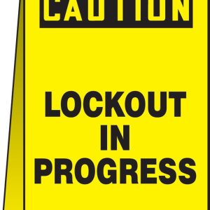 Accuform PFR125 "Danger: Locked Out/Do Not Operate" Fold Up Sign