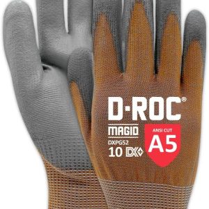 Magid D-ROC DX+ Technology DXPG52 15-Gauge Polyurethane Palm Coated Coreless Touchscreen Glove